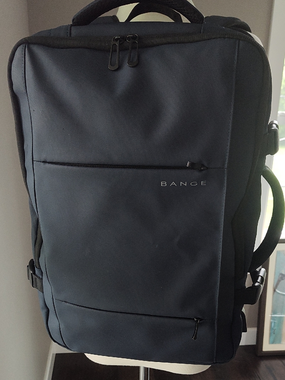 Bange Navy Weather Resistant Travel Backpack for Men With Security Features